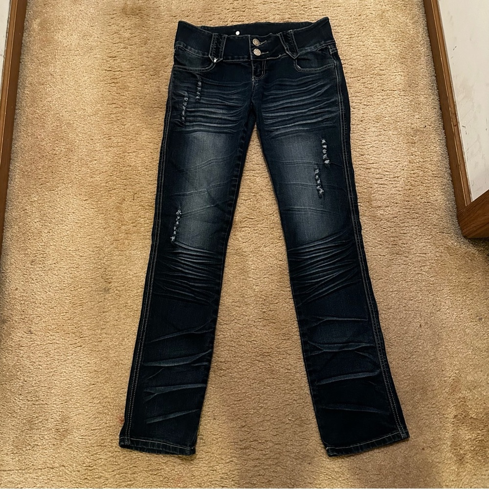Y2K VTG PLAYBOY Sexy Low Rise Cut Tight Fit Stretch Jeans Fits 28” Waist *FLAWS - Picture 4 of 11